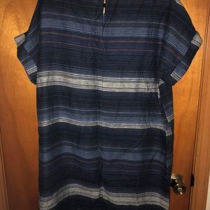 Blue striped short t shirt dress